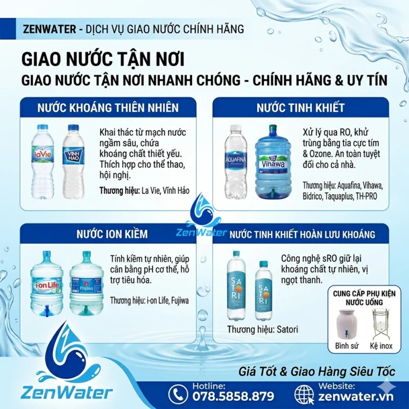 Các Dòng Nước Uống Tại Đại Lý zenwater