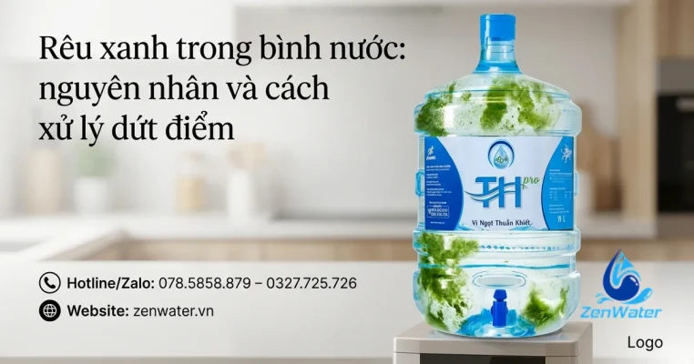 Rêu xanh trong bình nước: nguyên nhân và cách xử lý dứt điểm
