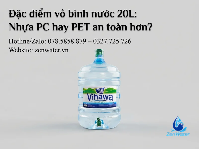 Vỏ bình nước 20L: nhựa PC hay PET, tuổi thọ, khi nào nên thay 4 Đặc điểm vỏ bình nước 20L: Nhựa PC hay PET an toàn hơn?