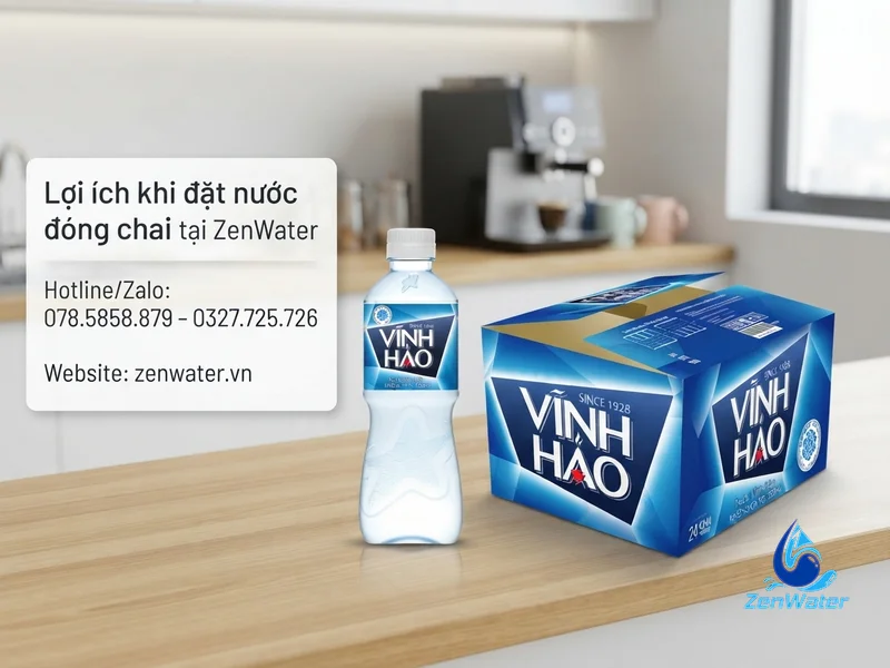 Nước chai 350–500ml theo thùng cho sự kiện, đám tiệc 5 Lợi ích khi đặt nước đóng chai tại ZenWater