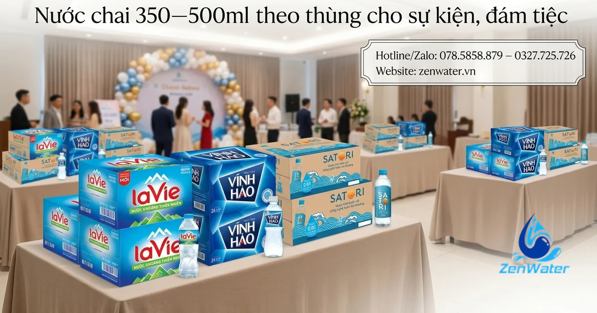 Nước chai 350–500ml theo thùng cho sự kiện, đám tiệc 3 Nước chai 350–500ml theo thùng cho sự kiện, đám tiệc