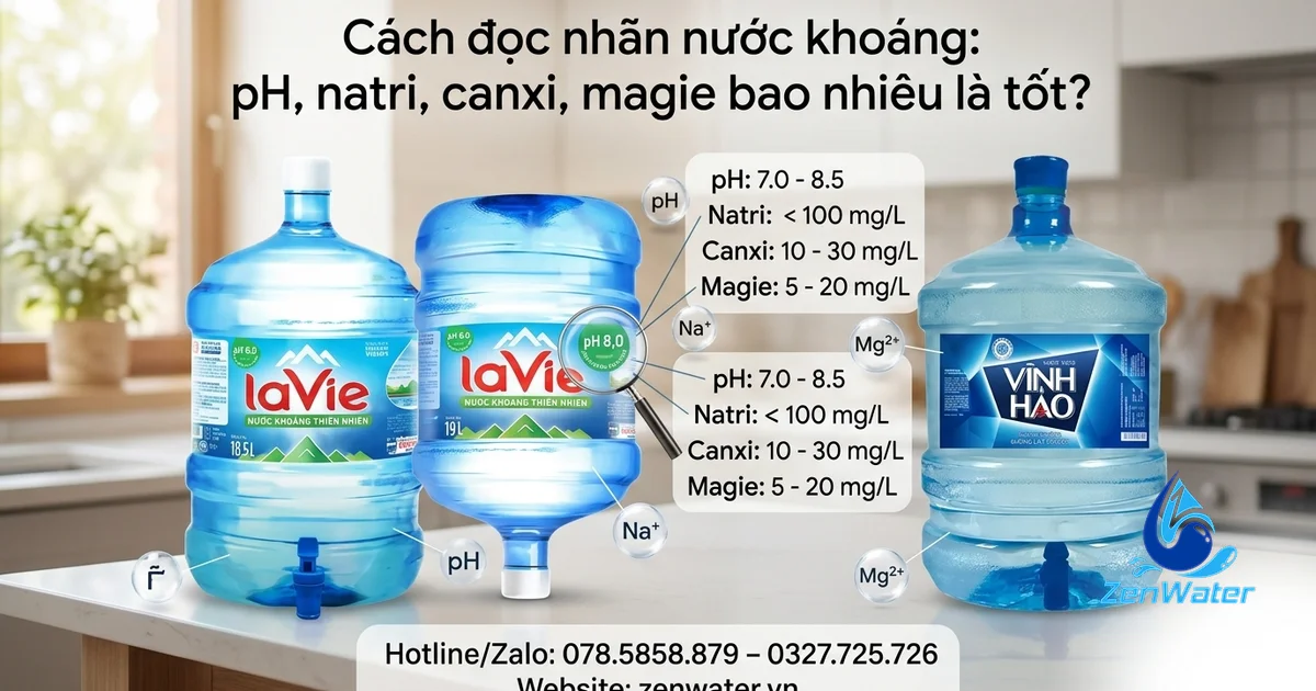 Cách đọc nhãn nước khoáng: pH, natri, canxi, magie bao nhiêu là tốt? 3 Cách đọc nhãn nước khoáng: pH, natri, canxi, magie bao nhiêu là tốt?