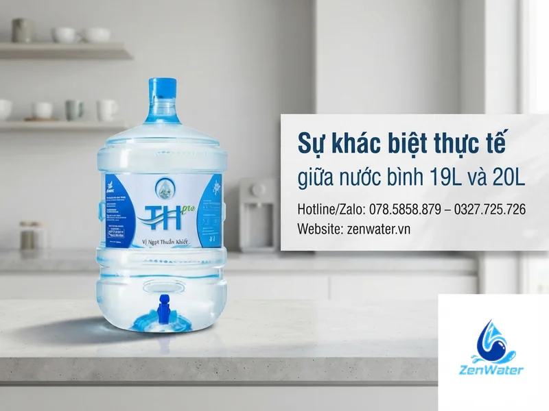 Nước bình 19L và 20L khác nhau gì? Vì sao mỗi hãng một cỡ 4 Sự khác biệt thực tế giữa nước bình 19L và 20L