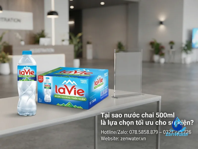 Nước chai 350–500ml theo thùng cho sự kiện, đám tiệc 4 Tại sao nước chai 500ml là lựa chọn tối ưu cho sự kiện?